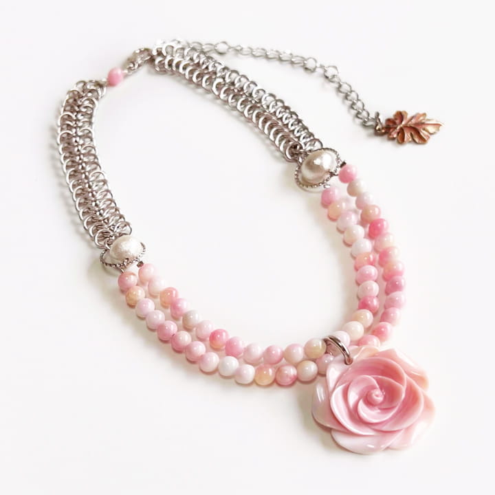 ネックレス｜クィーンコンクシェル｜ピンク｜atelierKAZUMI｜アトリエカズミ