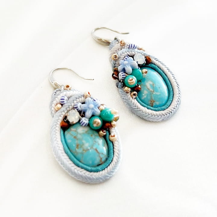 ピアス｜ソウタシエ｜天然石｜ターコイズ｜atelierKAZUMI｜アトリエカズミ