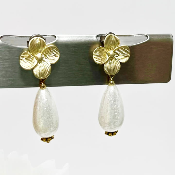 ピアス｜ビーズ｜ゴールド｜パール｜atelierKAZUMI｜アトリエカズミ