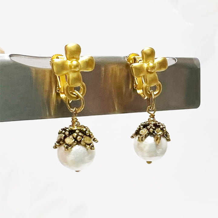 イヤリング｜ゴールド｜パール｜atelierKAZUMI｜アトリエカズミ