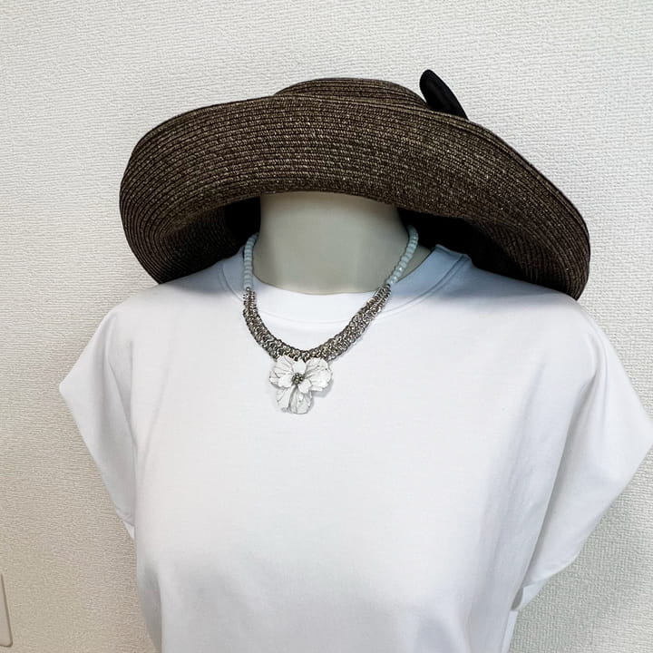 ネックレス｜ディップフラワー｜チェーンメイル｜ハンドメイドアクセサリー｜atelier KAZUMI｜アトリエカズミ